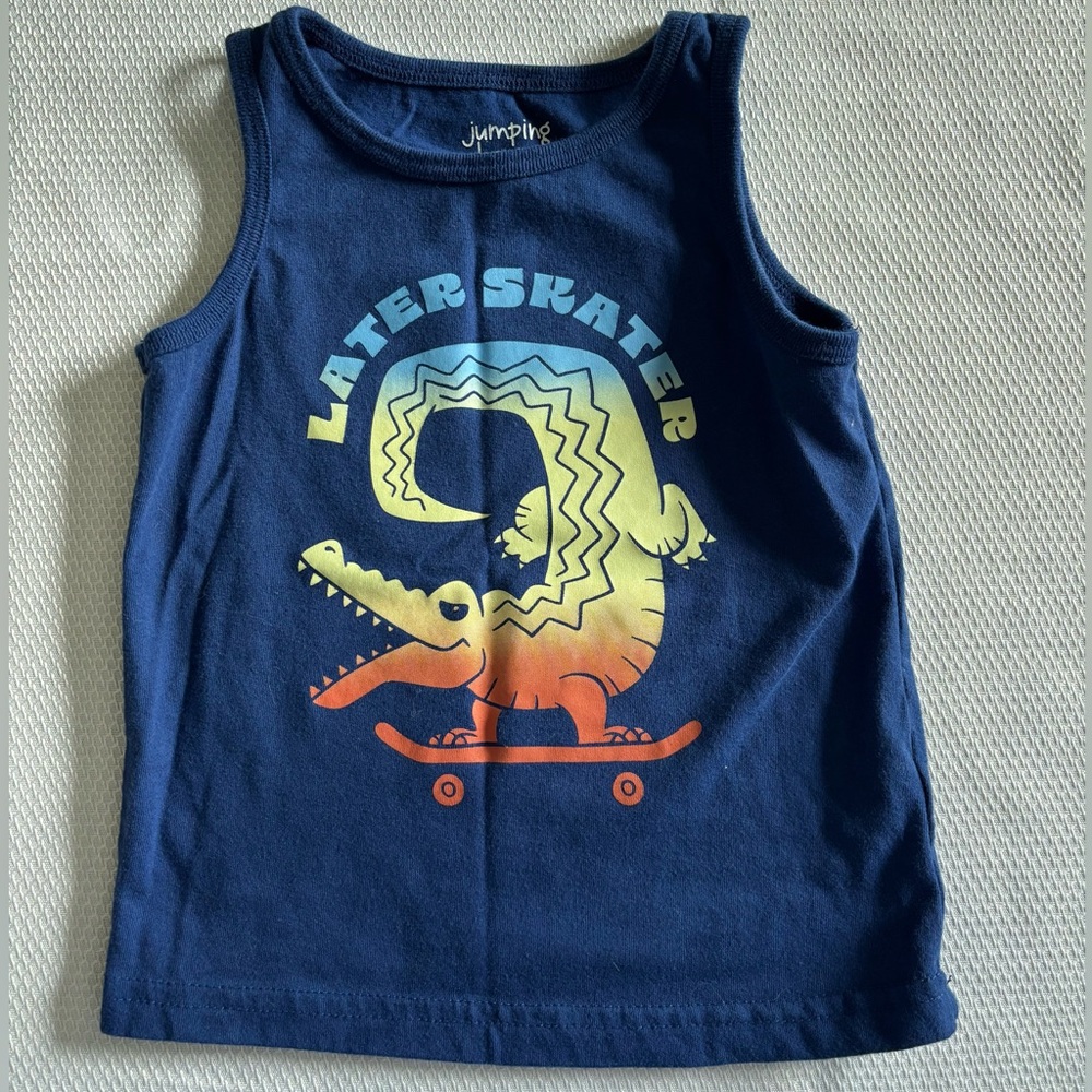 Jumping Beans Navy 'Later Skater' Alligator Tank Top